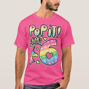 Kids Pop It 6th Birthday Girls Boys 6 Years Old Fi T-Shirt