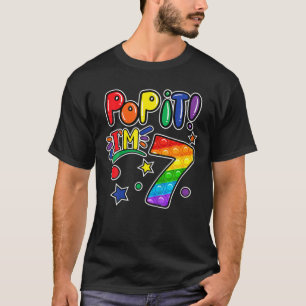 Kids Pop It 7Th Birthday Girls Boys 7 Years Old Fi T-Shirt
