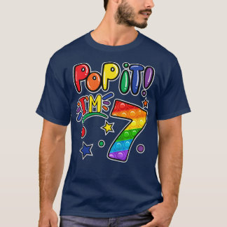 Kids Pop It 7th Birthday Girls Boys 7 Years Old Fi T-Shirt
