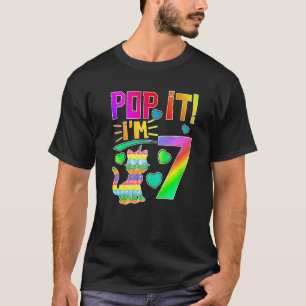 Kids Pop It 7th Birthday Girls Boys Seven Years Ol T-Shirt
