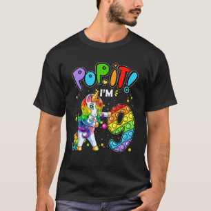 Kids Pop It 9th Birthday Girls 9 Years Old Fidget T-Shirt