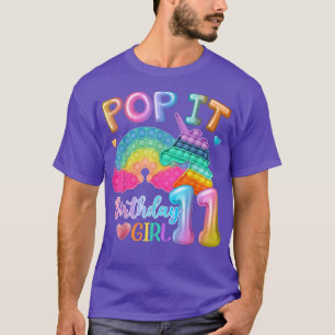 Kids Pop It Birthday Girl 11 for 11yr Old Girl Uni T-Shirt