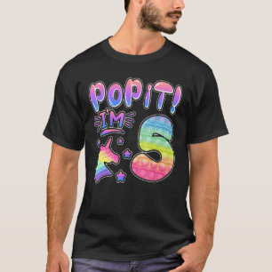 Kids Pop It Birthday Girl 5 For 5yr Old Girls Unic T-Shirt