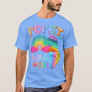Kids Pop It Birthday Girl 7 for 7yr Old Girls Unic T-Shirt