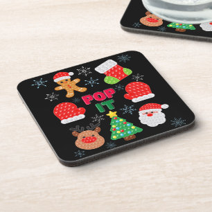 Kids Pop It Christmas Bubble Santa Reindeer    Coaster