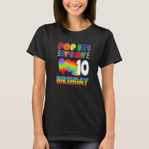 Kids Pop It It's My 10th Birthday 10 Years Old Fid T-Shirt