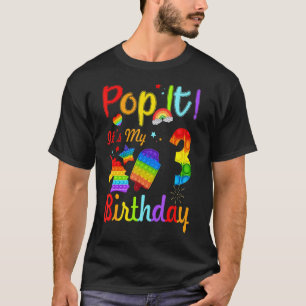 Kids Pop It It's My 3st Birthday 3 Years Old Fidge T-Shirt