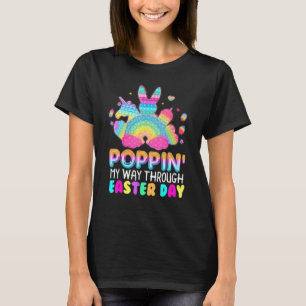 Kids Poppin My Way Through Easter Day Bunny Fidget T-Shirt