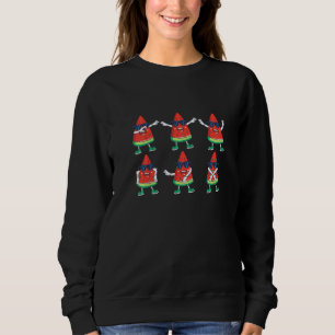 Kids Posing Watermelons  Dancing Melon Tropical Co Sweatshirt