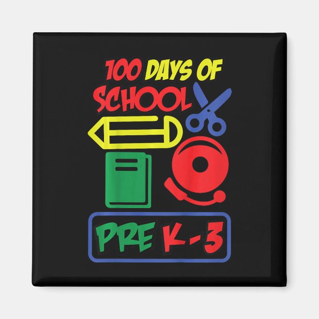 Kids Pre K-3 - 100 Days Of School  Magnet (Front)
