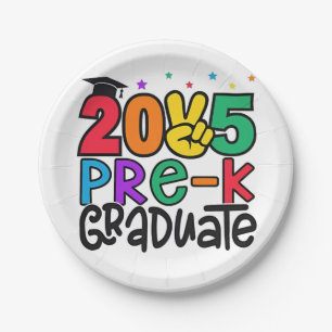 Kids Pre-K Grad 2025 Preschool Prek Graduation Paper Plate