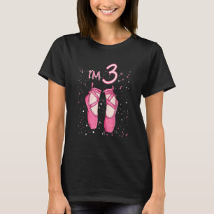 Kids Princess 3rd Birthday I'm 3 Years Old Balleri T-Shirt