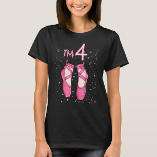 Kids Princess 4th Birthday I'm 4 Years Old Balleri T-Shirt