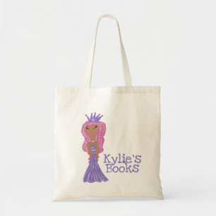 Kids Princess Purple Pink Library Book Tote Bag