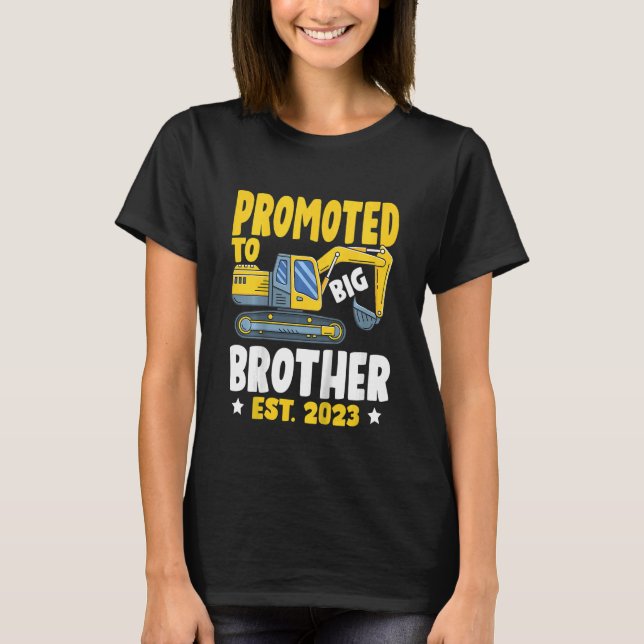 Kids Promoted to Big Bro 2023 Levelled up to Big B T-Shirt (Front)