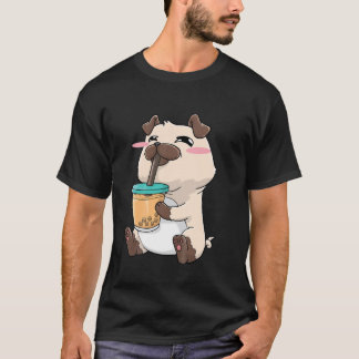 Kids Pug Bubble Tea Boba Drink Kawaii Cute Gift T-Shirt