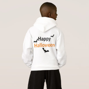 Kids Pull-Over Hoodie - hey BOO Ghost / Bats