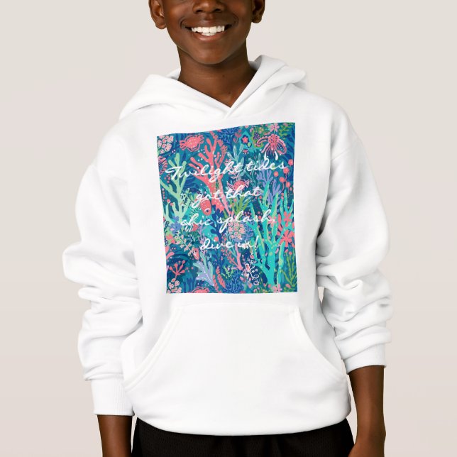 Kids pullover hoodie in stylish graphic (Front)