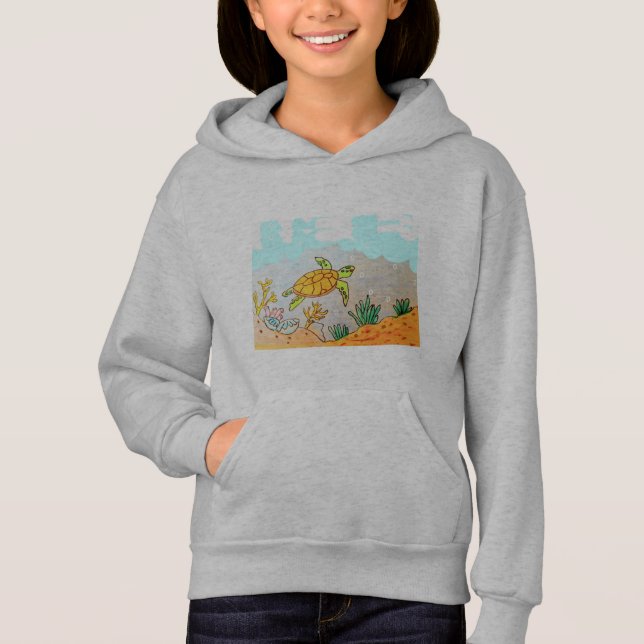 KIDS PULLOVER HOODIE - SEA TURTLE (Front)