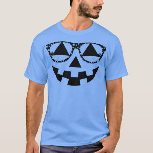 Kids Pumpkin Face Jack O Lantern Glasses With Girl T-Shirt
