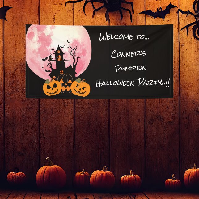Kids Pumpkin Halloween Party Banner (Pumpkin Halloween Party Banner)