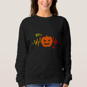 Kids Pumpkin Heartbeat Halloween  Pumpkin   Party Sweatshirt