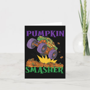 Kids Pumpkin Smasher Monster Truck Halloween Card