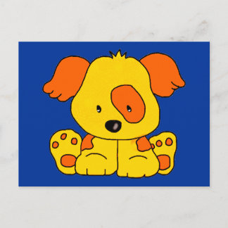 Kid's Puppy Dog Yellow Orange Spot Postcard