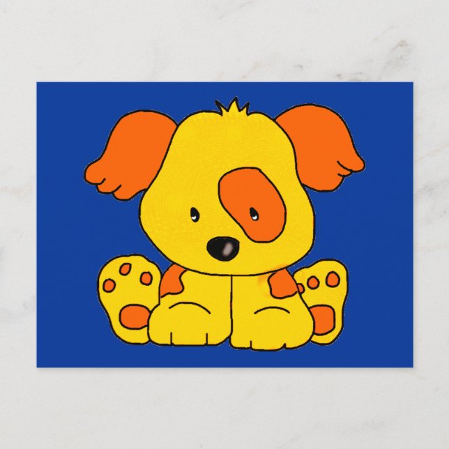 Kid's Puppy Dog Yellow Orange Spot Postcard (Front)