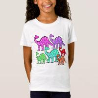Kids Purple & Pink Dinosaur T-shirt Cute Gift