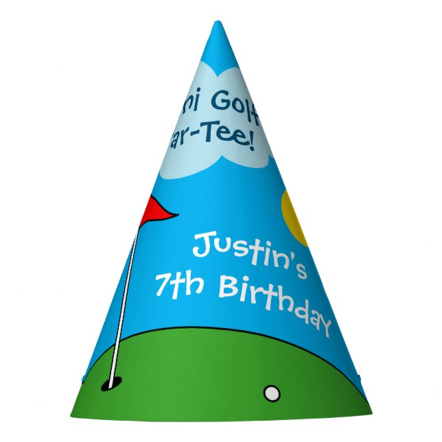 Kid's putt putt mini golf sports Birthday party Hat (Front)