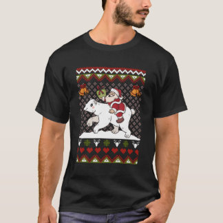 Kids Pyjamas Girls Pajama Santa Riding Polar Bear T-Shirt
