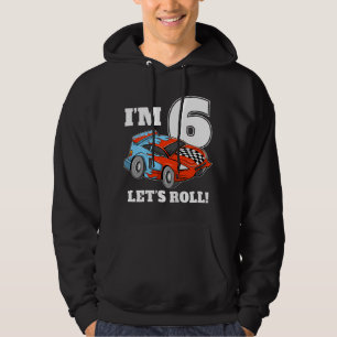 Kids Race Car 6th Birthday Boy 6 Six Year Old Boy Hoodie