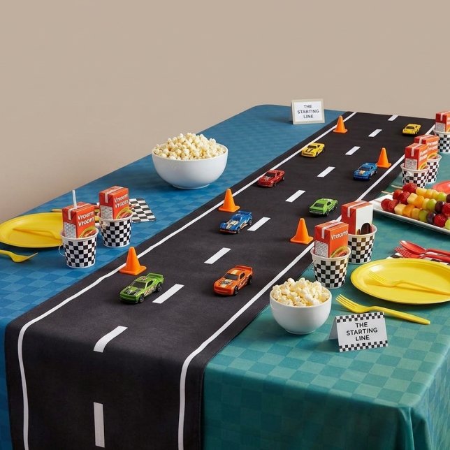 Kids Race Car Track Party Road Long Table Runner (Kids Race Car Track Party Road Long Table Runner)