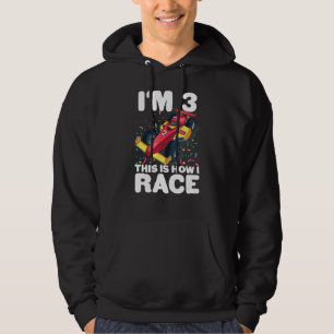 Kids Racing Car 3rd Birthday 3 Three Toddler Formu Hoodie