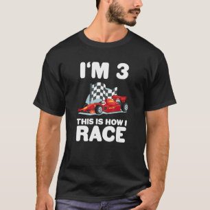 Kids Racing Car 3rd Birthday 3 Three Toddler Formu T-Shirt