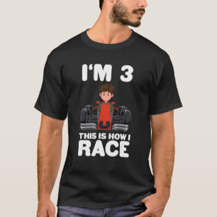 Kids Racing Car 3rd Birthday 3 Three Toddler Formu T-Shirt