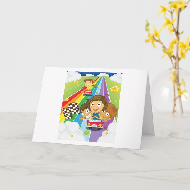 Kids Racing On A Rainbow Card (Creator Uploaded)