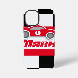 Kids racing red sports car named iphone case