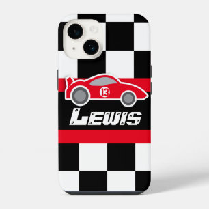 Kids racing red sports car named iphone case