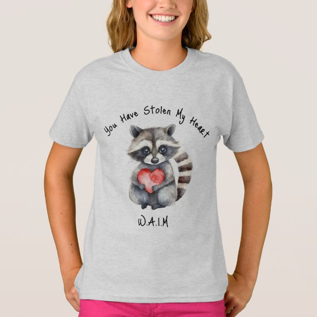 Kids racoon with heart shirt (Front)