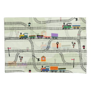 Kids Railway: Funny Seamless Pattern Pillowcase