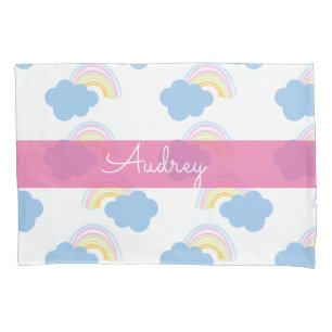 Kids Rainbow Cloud Doodle Pattern Pillow Case