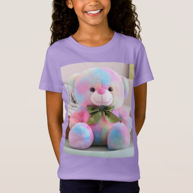 Kids' Rainbow-Coloured Huggable T-Shirts – Soft &  (Front)
