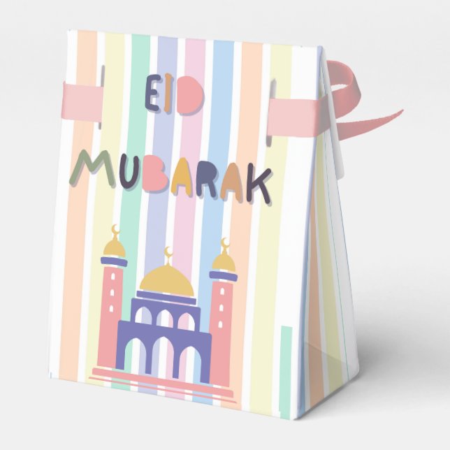 Kids Rainbow Eid Mubarak Eid Gift & Favour Box (Back Side)