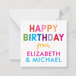 Kids Rainbow HAPPY BIRTHDAY Gift Enclosure Card
