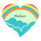 Kids Rainbow Heart Name Stickers