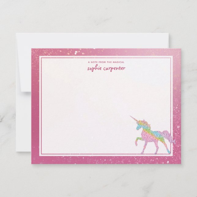 Kids Rainbow Unicorn Personalised Card (Front)