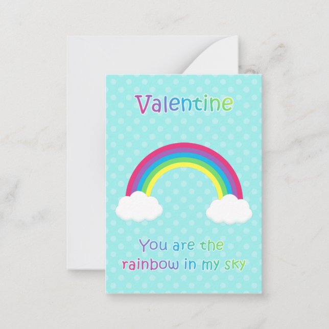Kids Rainbow Valentine Cards (Front)
