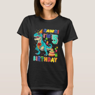 Kids Rawr I m 5 5th Birthday Rex Dinosaur Party f T-Shirt